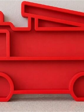 Red Fire Truck Tabletop Display Shelf - new!